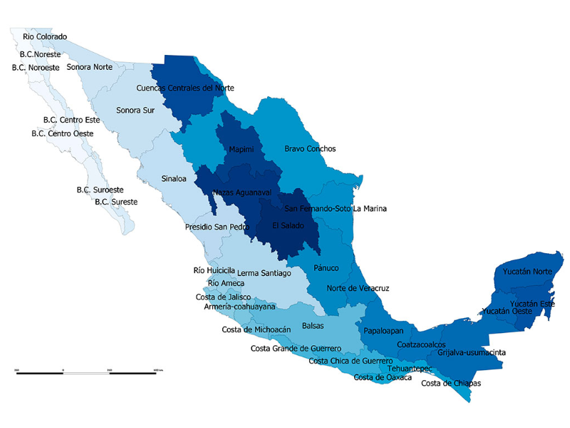 Zonas hídricas en México